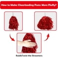thumbnail image 3 of 12 Pcs Pompons de Cheerleading Rouges en Feuille Métallique Pompons de Cheer avec Poignée de Bâton pour Jeu Escouades de Sport Danse Fête Football Basketball Club Esprit Sports, 3 of 4