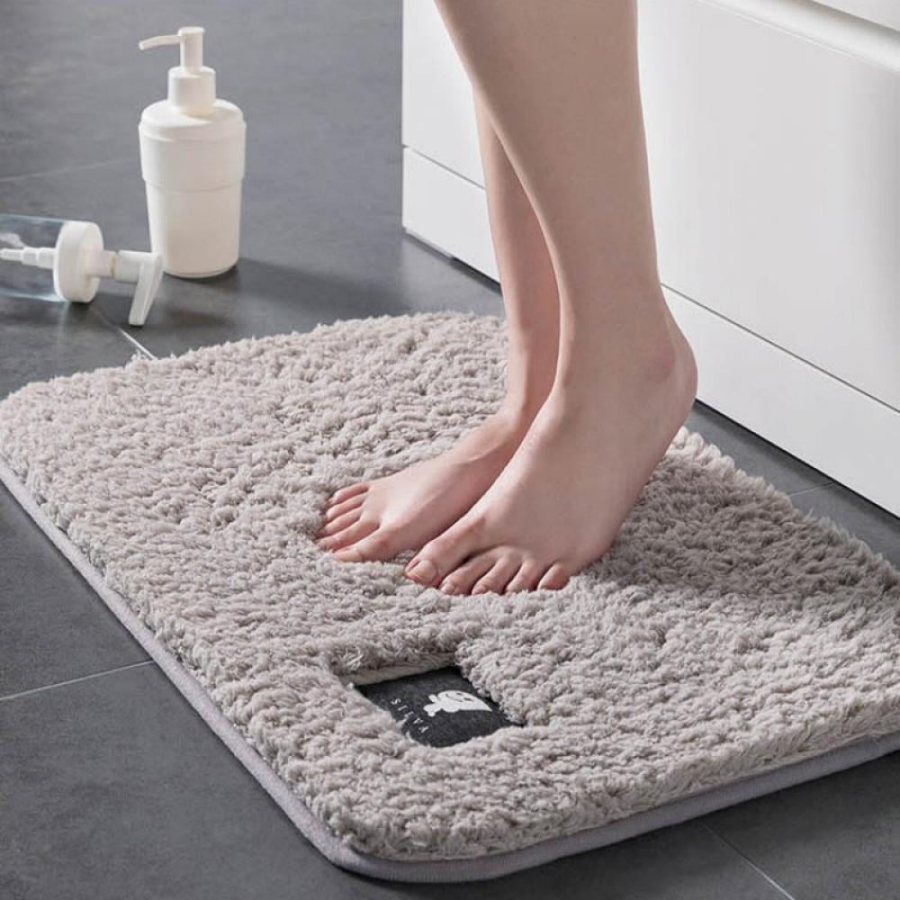 Non Slip Absorbent Bath Mats Soft Microfiber Shaggy Bathroom Shower Carpet Rugs 