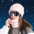thumbnail image 2 of Otqutp Teen Girls Comfortable Hats Women's and Ladies Winter Warm Ear Knitted Hat Gloves Hat Shawl Set Hat Scarf Set with Hood Outdoor Cycling(Pink,One Size), 2 of 3