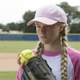 thumbnail image 2 of Champion Sports SB111L 11 Po. Couverture en Cuir Liège Softball, Jaune Optique & Rouge, 2 of 5