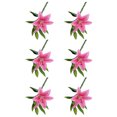 thumbnail image 2 of Baohd 6 Pieces Artificial Lilys Flower Simulation Reusable Washable Vivid Decorative Bedroom artificial Plant Flowers Decor Dark Pink, 2 of 9