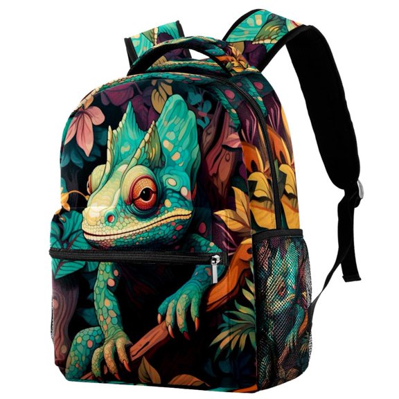 Lightweight Backpack Chameleon School Bag Travel Laptop Daypack for Men Women Casual Rucksack