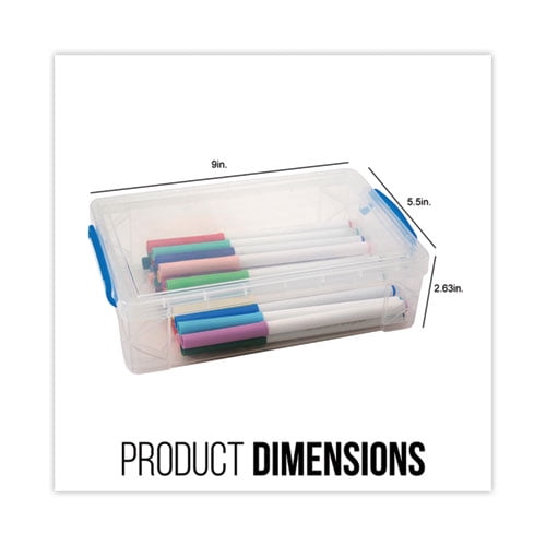 Super Stacker Large Pencil Box, Plastic, 9 x 5.5 x 2.62, Clear Super Stacker Large Pencil Box, Plastic, 9 x 5.5 x 2.62, Clear