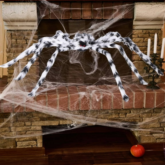 Chmadoxn Halloween Spider Decorations,Halloween Spider, Giant Spider with Red Eyes, Hairy Scary Halloween Spider Decorations for Indoor,Outdoor ​​​Halloween Gifts