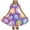 Purple, variant on SGFCWSX Girls Short Sleeve Dress Easter Egg Bunny Print A-Line Crew Neck Casual Summer Dresses for Teens Purple Size 13-14 Years