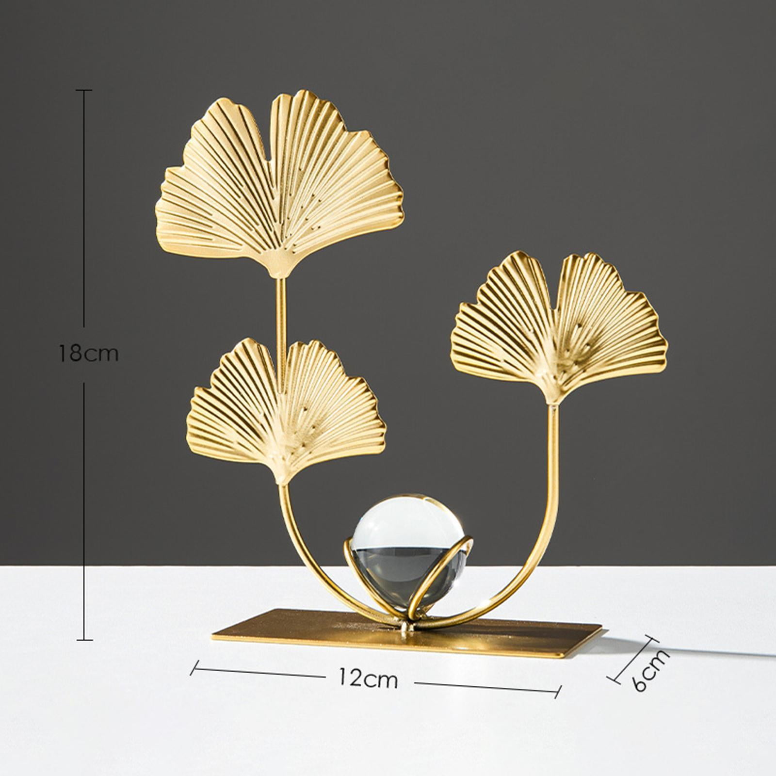 2 Pieces Floor Lamp Shade Leaf Sculpture Figurine Metal Paper Minimalist Design for Living Room Bedroom Study