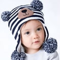 thumbnail image 3 of TELOLY Baby Beanie,Winter Ready Toddler Girl Winter Hat,Snug Baby Cozy Baby Hat,Blue,S, 3 of 5