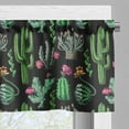 thumbnail image 5 of Ambesonne Dark Floral Valance & Curtain, Tropical Cactus Flowers, 55"x36", Fern Green and Pale Orange, 5 of 7