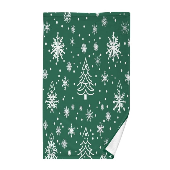 Wobogo Green Christmas Tree Face Towel Soft Breathable Cotton Towel Set for Bathroom Kitchen Hotel Spa Gift Decor