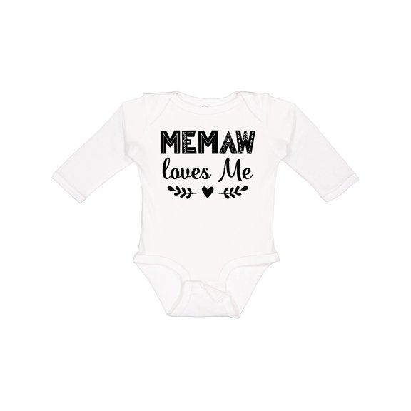 Inktastic My Memaw Loves Me Boys or Girls Long Sleeve Baby Bodysuit