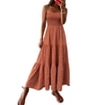 thumbnail image 2 of Blmnix Strapless Dress Dress for Women Tent Off the Shoulder Petticoat Maxi Boat Neck Pink Sleeveless Adjustable Waist Spring Dresses,XL, 2 of 5