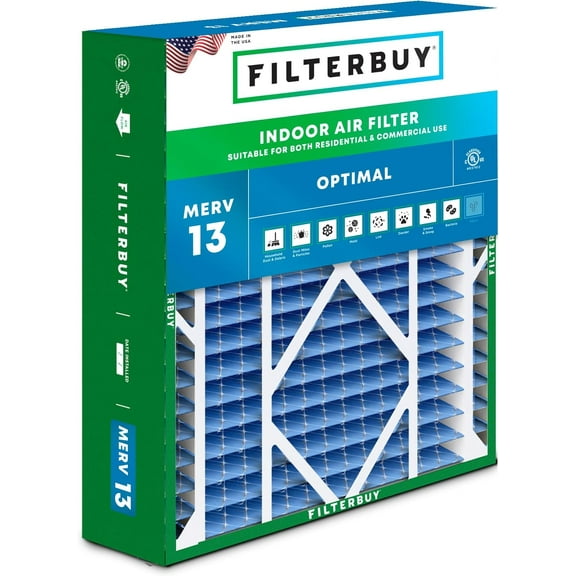 Filterbuy 20x21x5 MERV 13 Health Defense, Pleated HVAC AC Furnace Air Filters for Lennox and Electro-Air (1-Pack)
