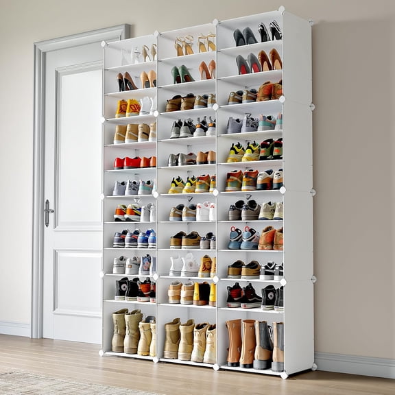 MAGINELS Shoe Rack Organizer 72 Pairs Shoe Cabinet Storage for Closet Living Room Bedroom Hallway, White