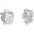 thumbnail image 4 of SHIBA-Yoursfs Rhinestone Clip on Earrings For Women Bridal Sparkly Square Earrings Crystal 18K Yellow Gold and Silver Plated Invisible Clip on Earrings, 4 of 4