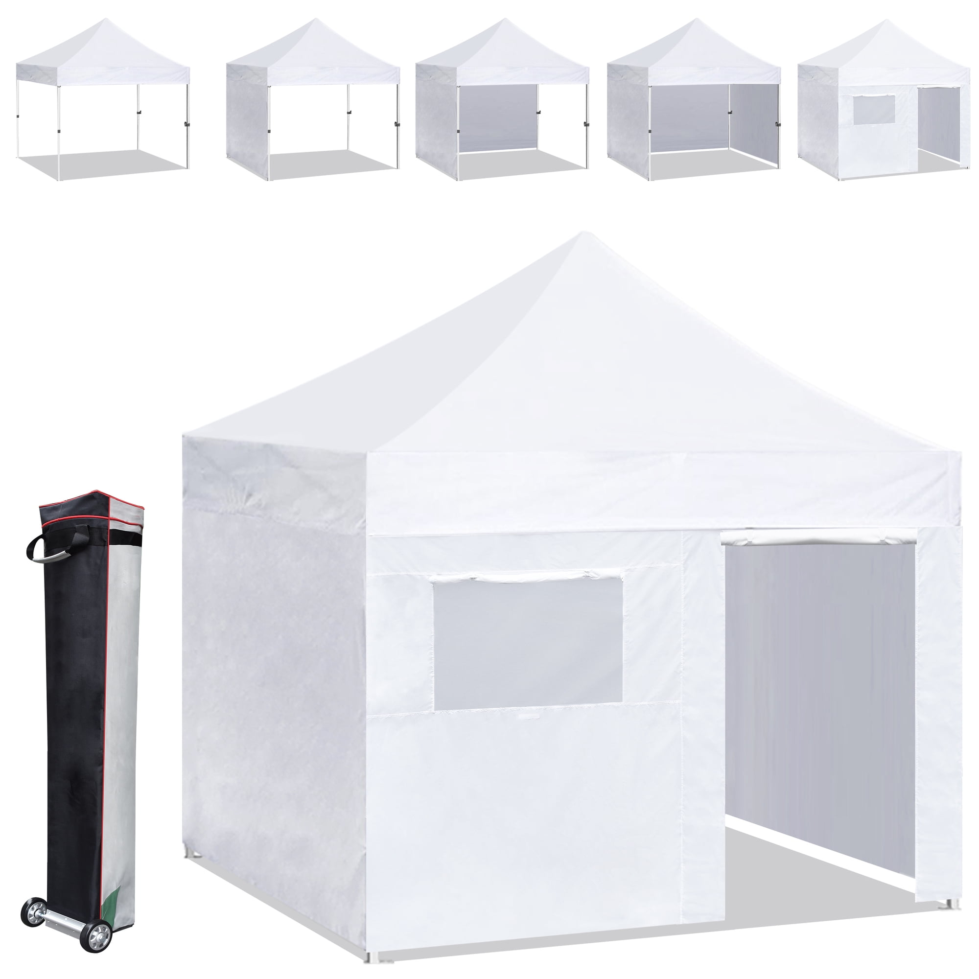 Eurmax 10x10 White Pop-up Canopy with Sidewalls