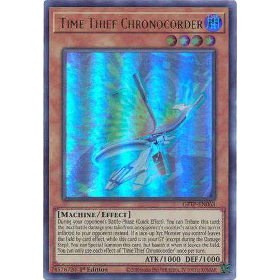 YuGiOh 2021 Ghosts From The Past Ultra Rare Time Thief Chronocorder GFTP-EN063