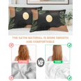 thumbnail image 4 of Boho Black Satin Pillowcase for Hair and Skin with Zipper, Soft Breathable Cooling Silk Pillow Cases, Brown Modern Stripes Moon Abstract Leaf Throw Pillow Covers Standard Size 20"x26" Set of 2, 4 of 6