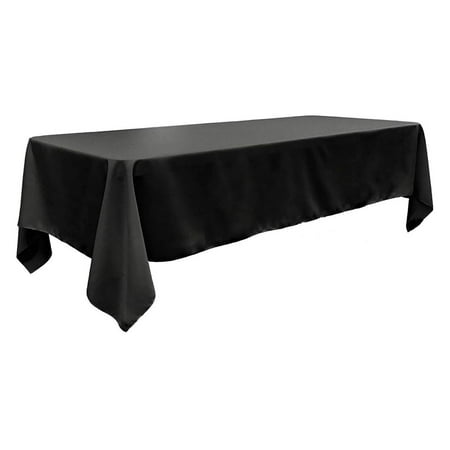 

Exlonjet Fabric & Foam Inc 60 Wide by 96 Long Rectangular Polyester Poplin Party/Wedding Decoration Rectangular Tablecloth. (Black)
