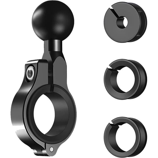 Aluminum Alloy 1" Ball Mount Handlebar Base, Compatible with RAM Mounts B Size Double Socket Arms, Supports Phone, GPS, Action Camera Holders,2packs