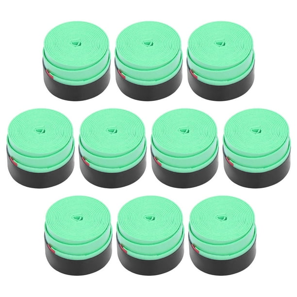 Cinta de agarre para raqueta de tenis, película de agarre para raqueta de bádminton, envoltura de agarre para bádminton, 10 Uds. Verde