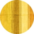 thumbnail image 1 of Ahgly Company Machine Washable Indoor Round Oriental Yellow Modern Area Rugs, 3' Round, 1 of 1