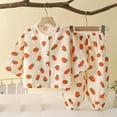 thumbnail image 3 of Odeerbi 1-8 Years Toddler Boys Girls Summer Cotton Pajamas Long Sleeve Tops Pants Set Soft Loungewear Cute Print Sleepwear Double-layer Gauze Pajama Set Toddler Boys Girls Clothes, 3 of 3