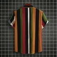 thumbnail image 5 of Njoeus T Shirts Men Sports Shirts for Men Men's Striped Button Up Hawaiian T Shirts for Men & Boys Casual Comfortable Beach Shirt Short Sleeve Lapel Top/Shirt Blouse Tshirts Men, 5 of 9