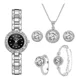 thumbnail image 1 of Juego De Reloj Y Joyas En Caja De Elegante 5 Piezas Color De La Correa Plateado/negro, 1 of 8