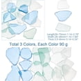 thumbnail image 5 of 1Box 9.5 Ounce Sea Glass Pieces Flat Frosted Sea Glass Crushed Glass Vase Filler Tumbled Ocean Glass Chip for Beach Wedding Party Decor Home Decor DIY Craft White/Blue/Green, 5 of 6