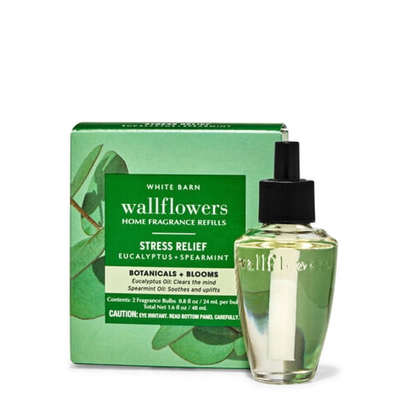 Bath and Body Works Aromatherapy Wallflowers, Refills, Eucalyptus Spearmint, 1.6 Fl Oz, 2-Pack