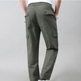 thumbnail image 4 of Baggy Cargo Pants Men Breathable Jogging Sweatpants Trousers Elastic Waist Cotton Hop Stretch Sweatpants Trendy Casual Cargo Pant,Army Green,XXXL, 4 of 5