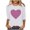 White, variant on Valentines Day T Shirts for Women Womens 3/4 Sleeve Tops And Blouses Women Crew Neck T Shirt Women Shirts Plus Size Spring