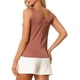 thumbnail image 3 of INSPIRAR CHIC Camisones de Satén para Mujeres, Top sin Mangas, Cuello en V, Blusa Casual de Seda XL Rojo Ladrillo, 3 of 6