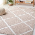 thumbnail image 2 of SAFAVIEH Tahoe Elwyn Trellis Shag Area Rug, 4' x 6', Beige/White, 2 of 8