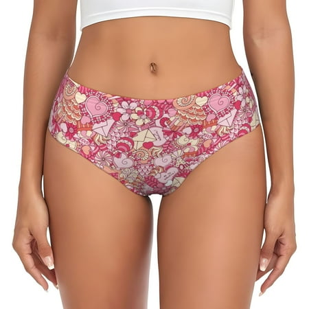 Womens Underwear - Sweet pink No Show Seamless Underwear for Women  Soft Comfort Stretch Women s Panties  Hipster Ladies Panties Bikini Underwear Briefs