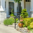 thumbnail image 6 of 3 Step Handrails for Outdoor Steps, Wrought Iron Stair Railing Fits 1 to 3 Steps, Metal Hand Rail with Installation Kit, Staircase Handrails for Concrete, Porch, Deck, Exterior Steps, Black, 6 of 9