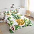 thumbnail image 3 of Castle Fairy Tropical Pineapple 3 Pieces Queen Comforter Set for Teens Female Men,Tropical Floral Flowers Ultra Soft Bedding Sets,Botanical Plants Tree Leaves Bedding Comforter Set Breathable, 3 of 8