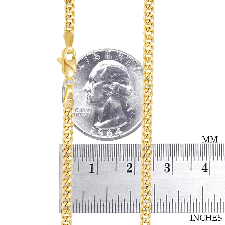 Nuragold 14k Real Yellow Gold Miami Cuban Link 3mm Chain Bracelet or Anklet (7"-9") Italian Jewelry for Men & Women