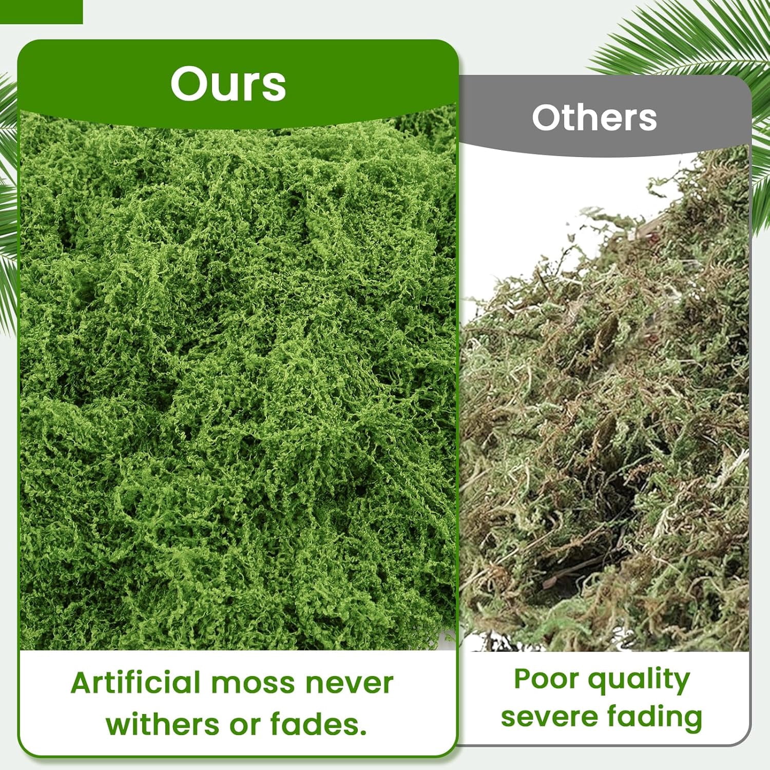 Artificial Moss 10.6oz – Fake Green Moss for Crafts, Potted Plants, Fairy Garden Decor, DIY Table Centerpieces, Wedding Party Decoration