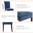 thumbnail image 3 of COLAMY Set of 4 Fabric Dining Chairs with Nailhead Detail and Wooden Legs, Upholstered Side Chairs for Kitchen and Dining Room – Blue, 3 of 23