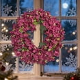thumbnail image 6 of YardVibe Hydrangea Spring Wreaths for Front Door, 18'' Burgundy Hydrangea Artificial Door Wreaths for Home Mantle Wall Farmhouse Decor, 6 of 6