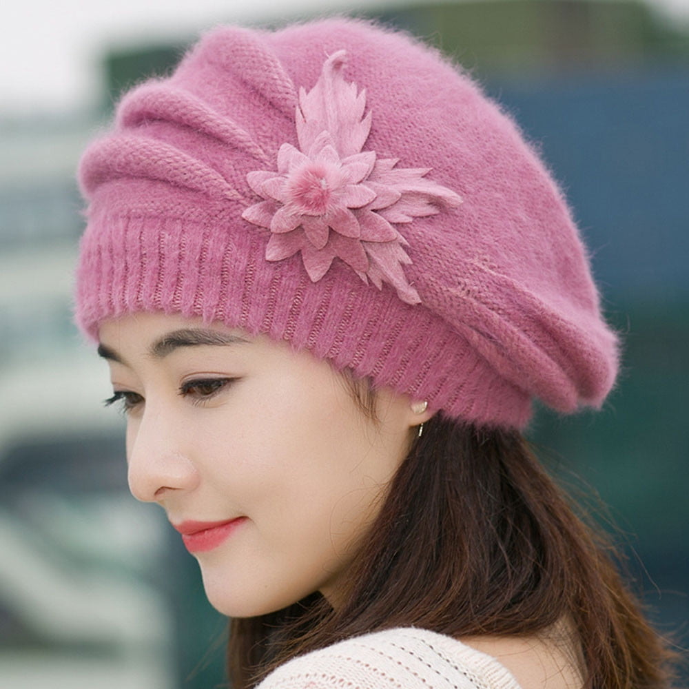 Cute Warm Winter Women Girl Beret Braided Baggy Knit Crochet Beanie Hat Cap 2019 