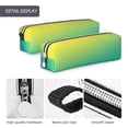 thumbnail image 4 of Cauagu Teal To Yellow Gradient Print Leather Pencil Pen Case - Stationery Bag Portable Stationery Bag Big Capacity Pencil Pouch Cosmetic Organizer Bag for Men & Women, 4 of 7