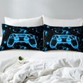 thumbnail image 3 of Erosebridal Gradient Gamepad Fitted Sheet Set Queen, Video Game Bedding Queen Size, Neon Geometry Decor 3-Piece, 3 of 6
