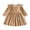 Khaki, variant on Girls Dresses Baby Sweet 2025 Long Sleeve Round-Neck Flock Macrame Solid Color Princess Dress Khaki