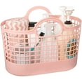 thumbnail image 1 of Cesta portátil para ducha, bolsa de plástico suave con asas, organizador de drenaje, bolsa de aseo para baño, dormitorio universitario, cocina, campamento, gimnasio, color azul, 1 of 8