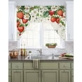 thumbnail image 2 of Strawberry Kitchen Curtains Swag Valance for Windows/Bathroom/Cafe, Summer Fruits Bee Floral Botanical Rod Pocket Drape Panel Swag Curtain Valance for Bedroom/Living Room 55''x36'', 2 of 6