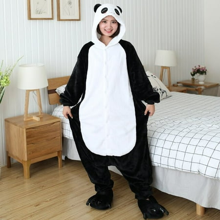 

CoCopeanut Adults Panda Cat Kigurumi Animal Onesies Children s Unicorn Bear Pig Pajamas Cartoon Women Men Warm Flannel Hooded Sleepwear