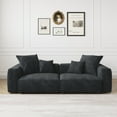 thumbnail image 4 of Magic Home Convertible Sectional Sofa Modular Couch,Modern Corduroy Sofa with Pillows for Living Room,Apartment and Small Space,2-Seat Sofa,Black, 4 of 15
