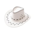 thumbnail image 2 of Suede Cowboy Hat Western Style Stylish Versatile with Three Eyelets on Each Side White, 2 of 8